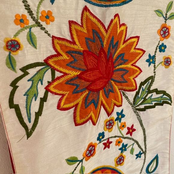 Colorful Floral Embroidery Table Runner 46"x13" - Picture 5 of 8